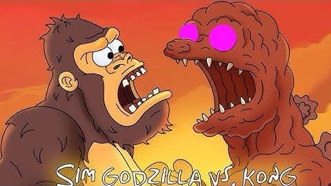 Shin Godzilla vs kong (simpsons style) sticknodes cartoon animation part2