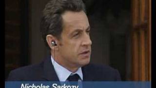 France's Sarkozy faces protests at talks on EU crisis