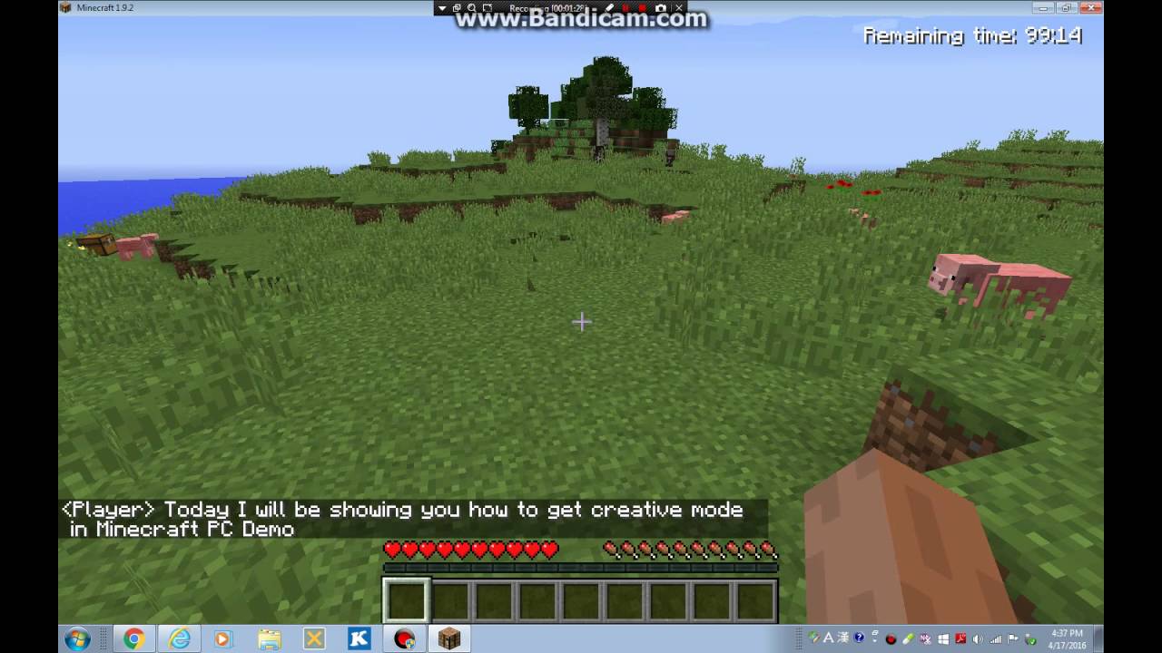 HOW TO TURN INTO CREATIVE MODE IN MINECRAFT PC DEMO - YouTube