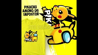 Pokemon Shirt Baju Pikachu Shirt Among t shirt men baju t shirt lelaki kemeja budak lelaki baju buda