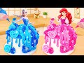 エルサブルーケーキvsアリエルピンクプリンセスケーキ💙💖 | Elsa Blue Cake vs Ariel Pink Princess Cake 💙💖 | Sweet Japan