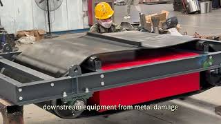 Permanent Self-Cleaning Magnetic Separator Conveyor Belt Iron Removal for Mining, Recycling & Cement