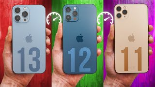 iPhone 13 Pro Max vs 12 Pro Max vs 11 Pro Max - Speed Test! (SHOCKING)
