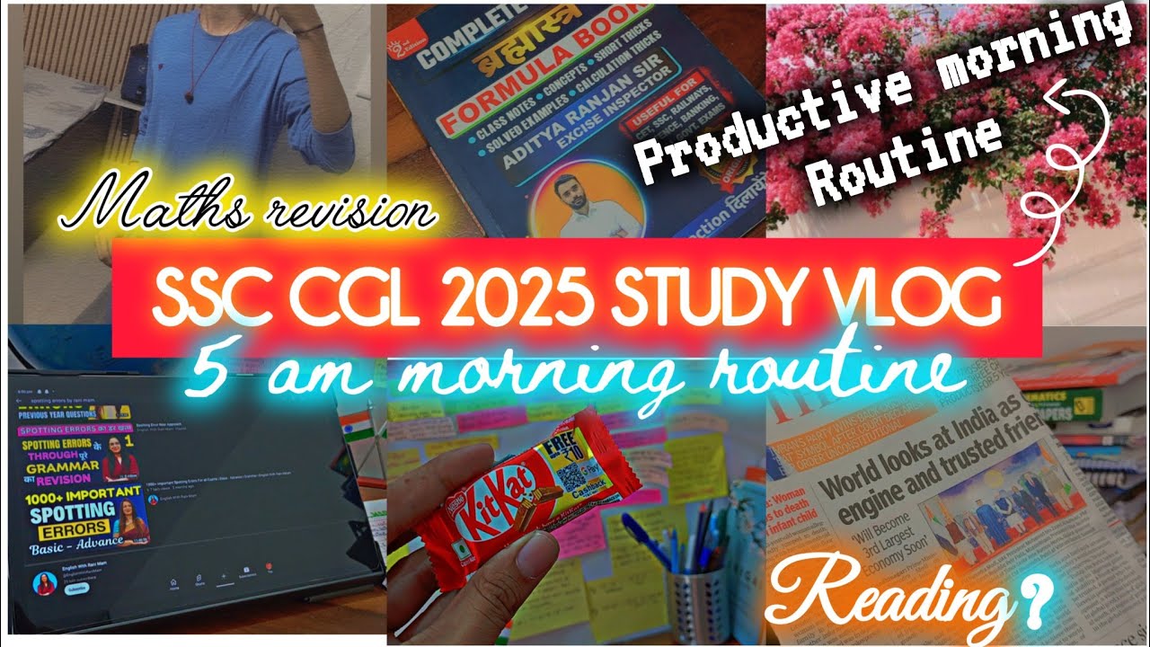 SSC CGL STUDY VLOG 2025 🌷#Study vlog 📚 SSC CGL 💖 A day in life of ssc ...