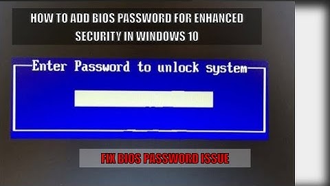 How to Create BIOS Password in Windows 10 |How to Set BIOS Password