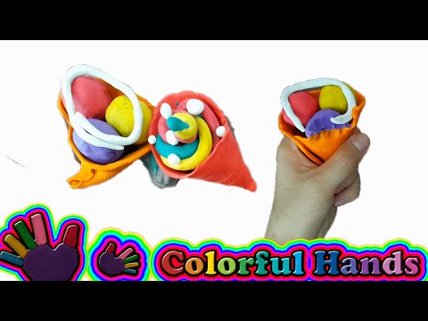 Make ice - cream || Làm kem bằng đất nặn || Colorfull hands