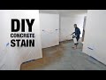 DIY Concrete Staining Basement Floor