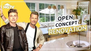 Crowded 1st Floor Renovated into Open-Concept Living Space | The Nate \& Jeremiah Home Project | HGTV