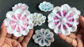 Crochet Flower/Flower appliqué/Craft & Crochet 2355 by Craft & Crochet 28,611 views 10 months ago 14 minutes, 34 seconds