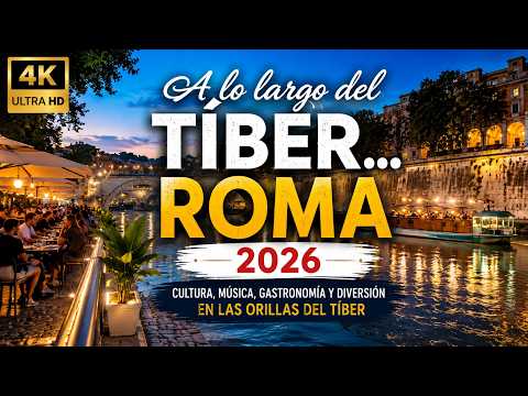 Video A lo largo del TÍBER… ROMA 2026 ?? | Lungo il Tevere: Noches de Verano en Roma 4K