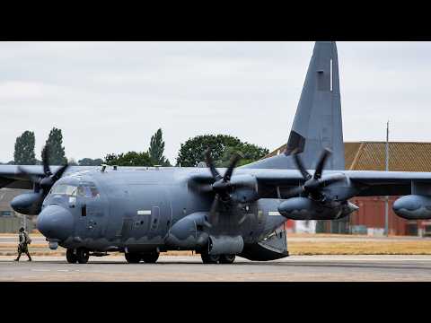 UNTRACKED! 4 US Air Force C-130s Land at RAF Mildenhall | One Carrying Paratroopers
