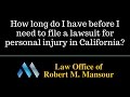 http://www.valencialawyer.com (661) 414-7100 Make sure you get the right information about your personal injury case, especially with respect to the statute of limitations.  Friends and family mean well but...