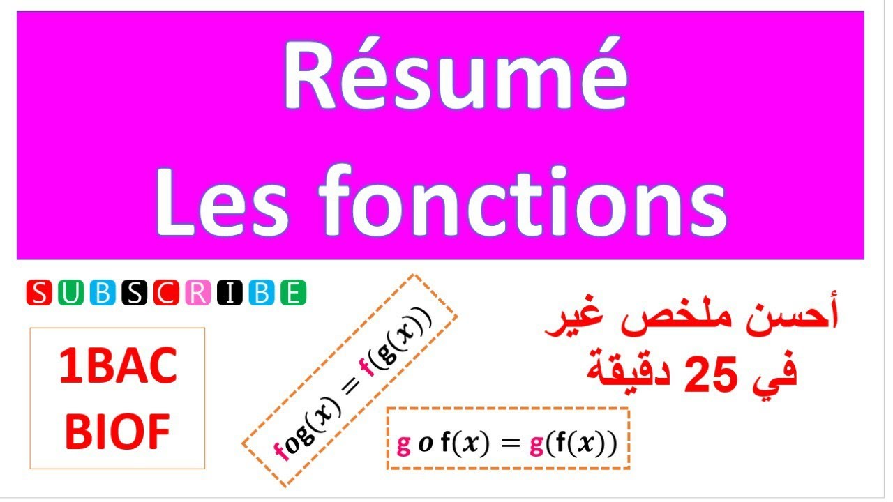 les fonctions 1 Bac résumé - YouTube