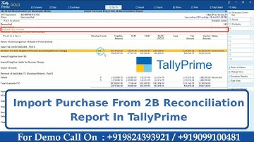 Import Purchase Direct From GSTR-2B Reconciliation Report In Tally | GST Portal 2B Purchase Import