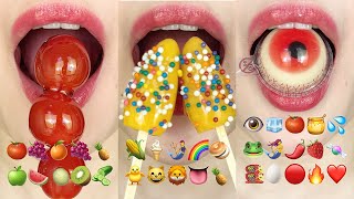 asmr 10 MINUTES EMOJI FOOD CHALLENGE (RELAXING SLEEP&HAPPY) 당비 순서대로 먹는 이모지 먹방 모음집 eating sounds