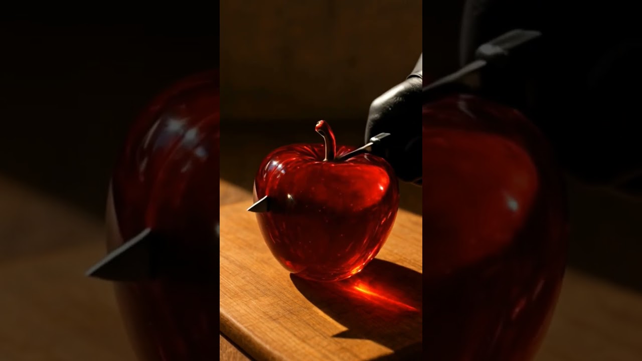 "Red Glass Apple in Macro - Satisfying AS/MR ArtVisuals 
