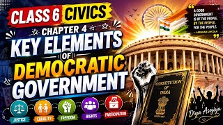 Class 6 civics chapter 4 key elements of democratic government NCERT book explain in Hindi #ad #uk