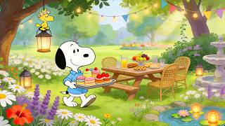 Relaxing Day with Snoopy 🌸🌿 Garden Jazz for Blooming Paths & Quiet Living