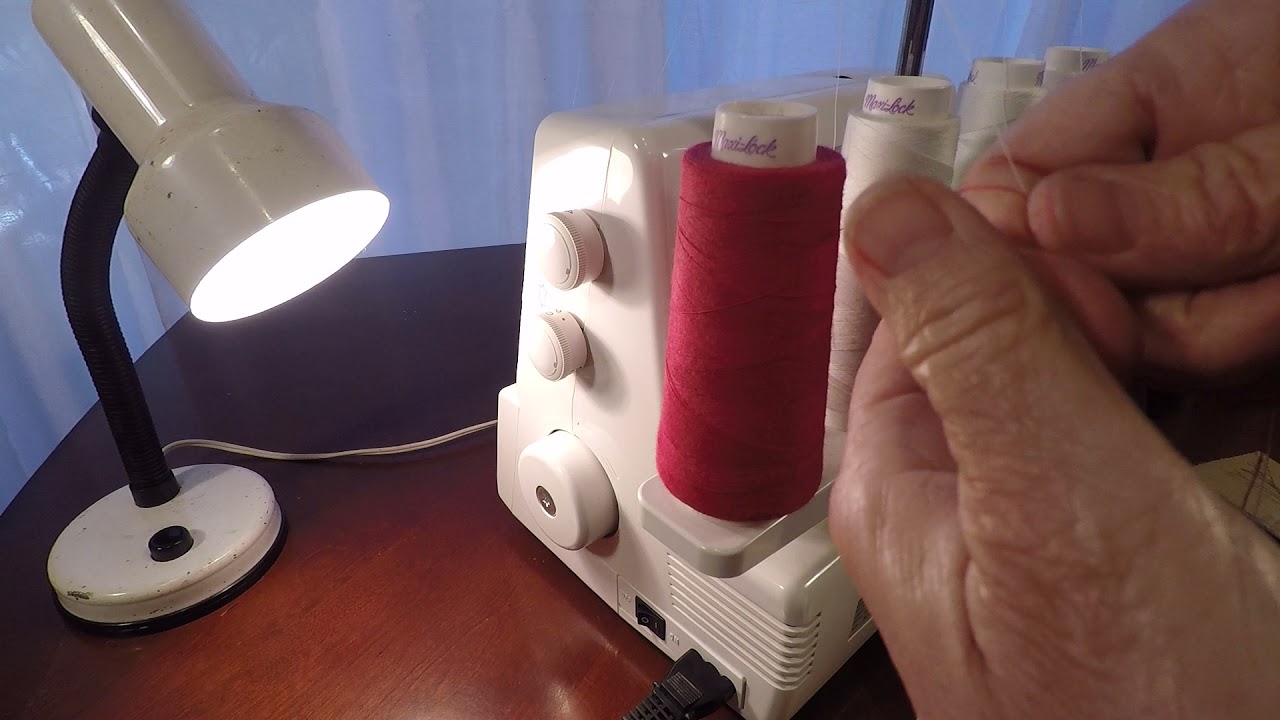 Home Overlock Demo - Easy Rethreading the Cones