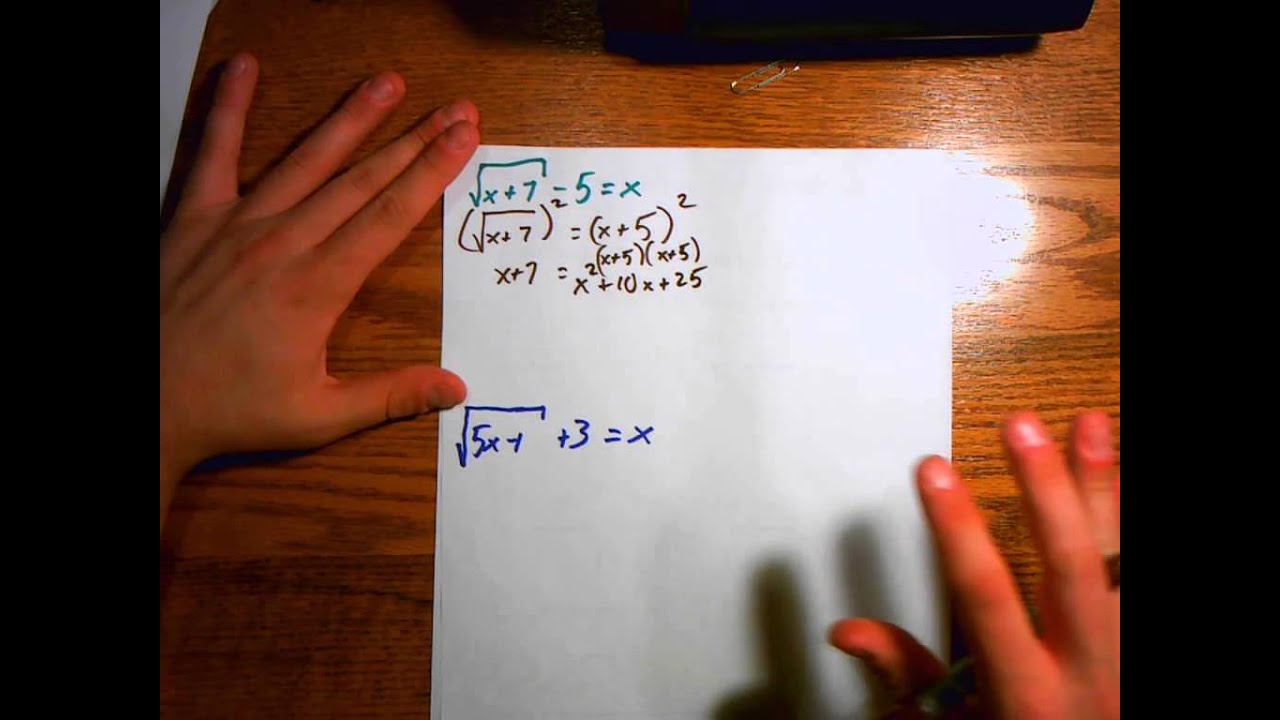 6.5 Solving Square Root and Other Radical Equations - YouTube
