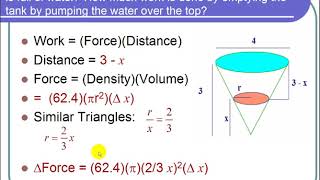 Finding the Work Done to Empty a Conical Tank
