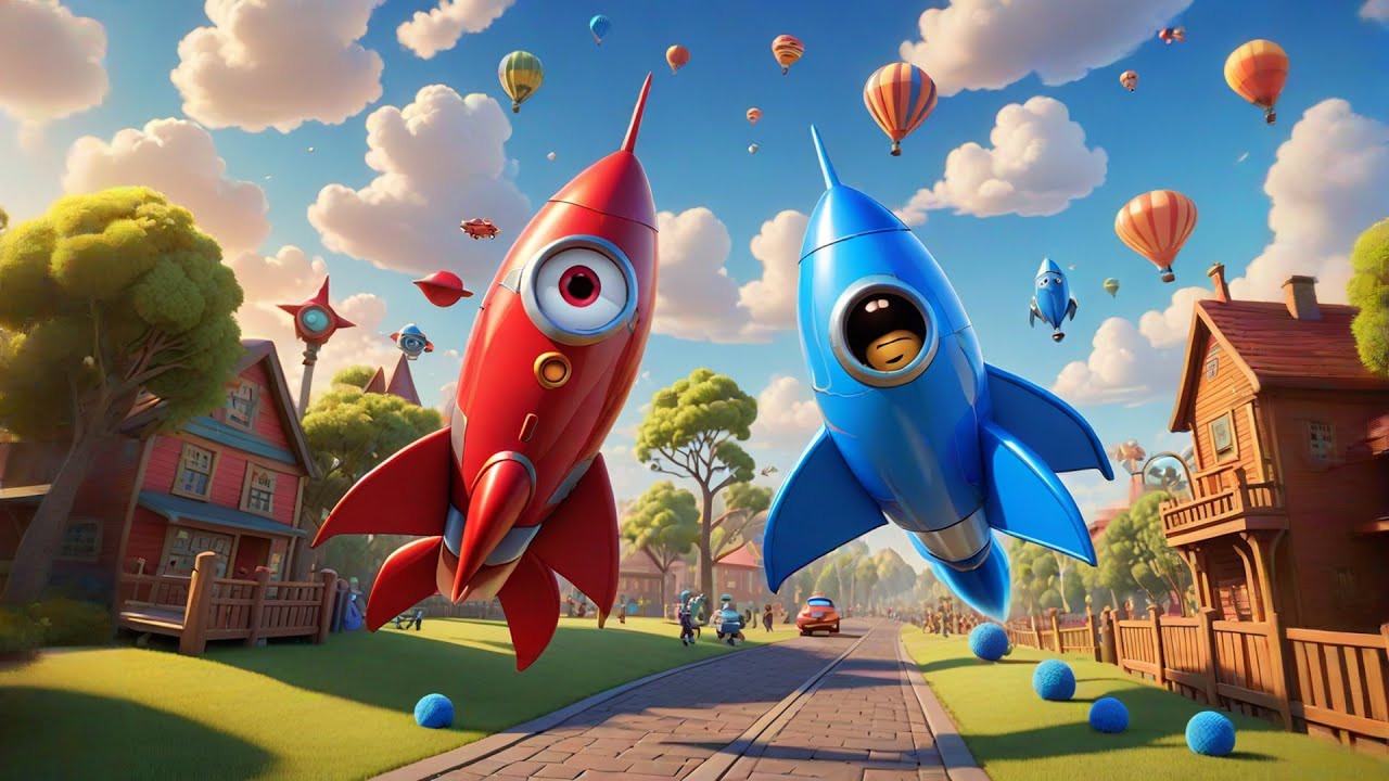 Five Toy Rockets Zoom to Space + More Nursery Rhymes & Kids Songs