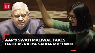 When Rajya Sabha Chairman Dhankhar made former DCW chief Swati Maliwal re-take the oath