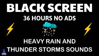 🔴 Heavy Rain and Thunder Sounds for Sleeping - Black Screen | Relaxing Rainstorm for Sleep