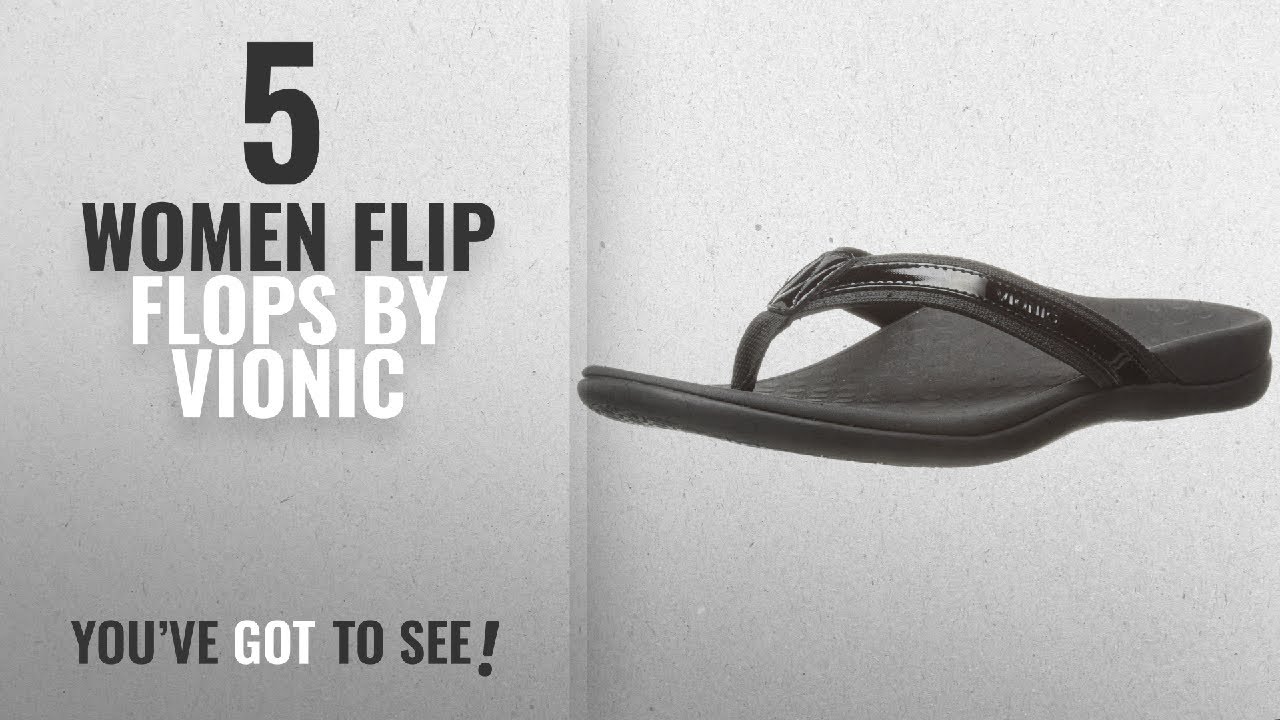 Top 5 Vionic Women Flip Flops [2018]: Vionic by Orthaheel Womens Tide II Sandal Black Size 9