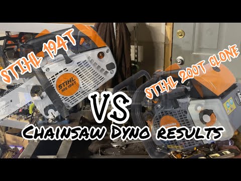 Stihl 200T Clone VS Stihl 194T - Dyno Pull Comparison ￼
