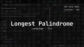 Leetcode - 409 |  Longest Palindrome  |  C++  |  @mmcodes