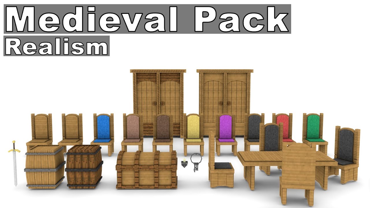 Minecraft Medieval Furniture Model Pack - Realism [Cinema ...