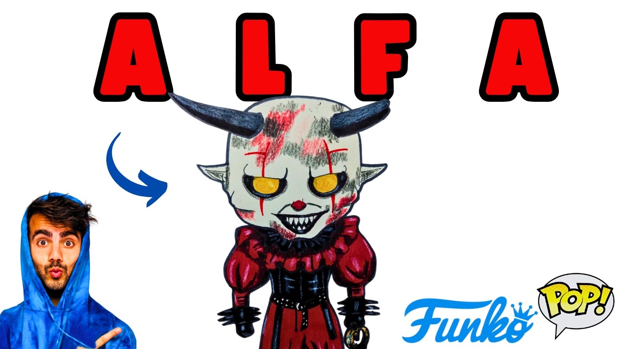 Como DIBUJAR al PAYASO ALFA Quemado Funko Pop que se llevo a MINI MINI (Fede Vigevani)