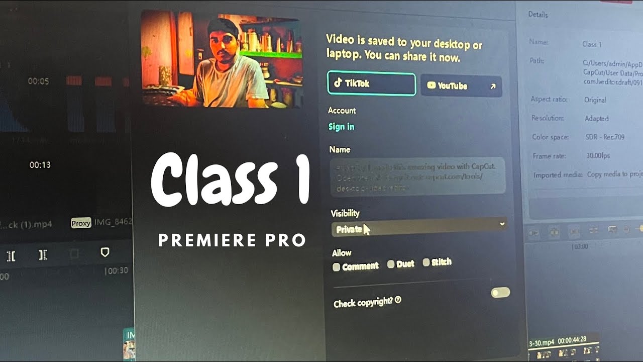 Class 1 of my premiere pro classes || Started classes - YouTube