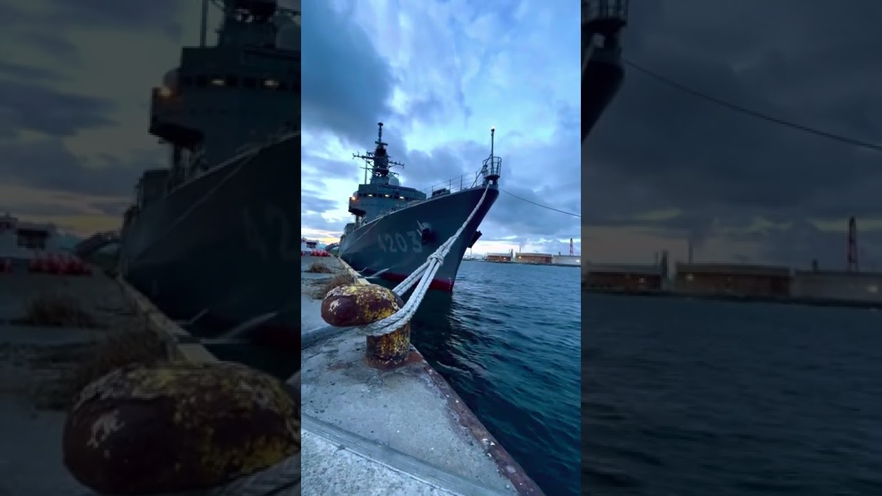 国旗降ろし方　君が代　ラッパ譜　訓練支援艦てんりゅう　ATS-4203   JMSDF    海上自衛隊　IN仙台港高松埠頭　2022年7月8日