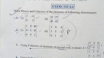 Class 12 Maths Ex(4.4)Solution Ncert Chapter 4  |Minor And Cofactor | Board Exam 2021