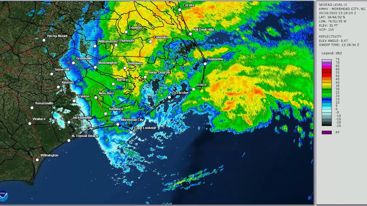 Tropical Storm Arthur Off North Carolina (Morehead City Radar) - YouTube