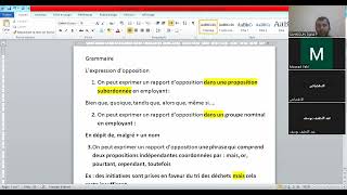 4AM (BEM 2023). Grammaire: L'opposition