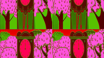 Hickory -dickory dock+random color effects||animals in the clock