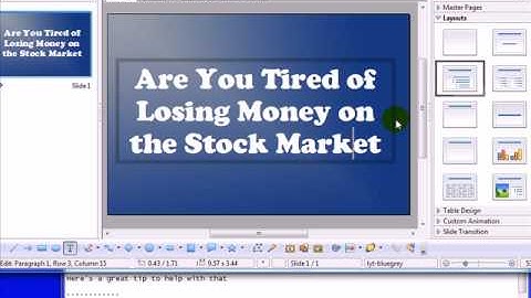 youtube-6.avi: YouTube Video Marketing Secrets: Making a Slideshow with OpenOffice Impress