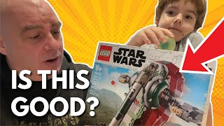 Father & Son build Boba Fetts Starship LEGO Set 75312