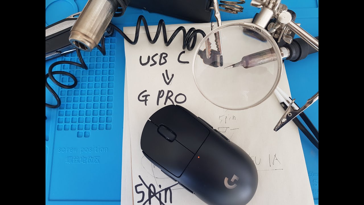 Logitech g pro gaming mice usb type-c DIY  pt.1 로지텍 마우스 C타입 개조