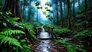 Let Go of Stress & Fall Asleep Better Tonight with Heavy Rain Therapy on Forest Leaves