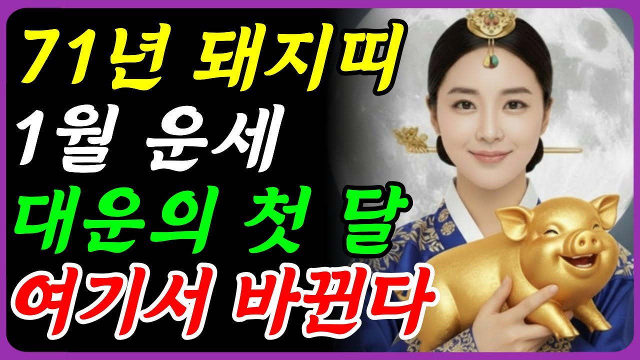 🌟1971년생 돼지띠 2026년 1월 운세 | 🐷56세 대운 전환의 첫 달, 여기서 흐름이 바뀝니다