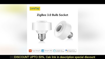 LoraTap Tuya Smart ZigBee 3.0 Led Bulb Socket Lamp Adapter Holder E27 Works with Google Home Alexa E