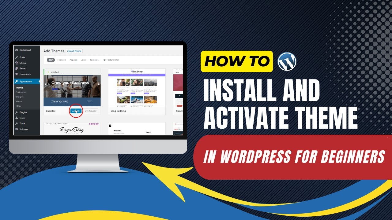 How To Install And Activate Theme In WordPress For Beginners - YouTube