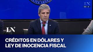 Caputo Anuncia Créditos En Dólares Y Ley De Inocencia Fiscal