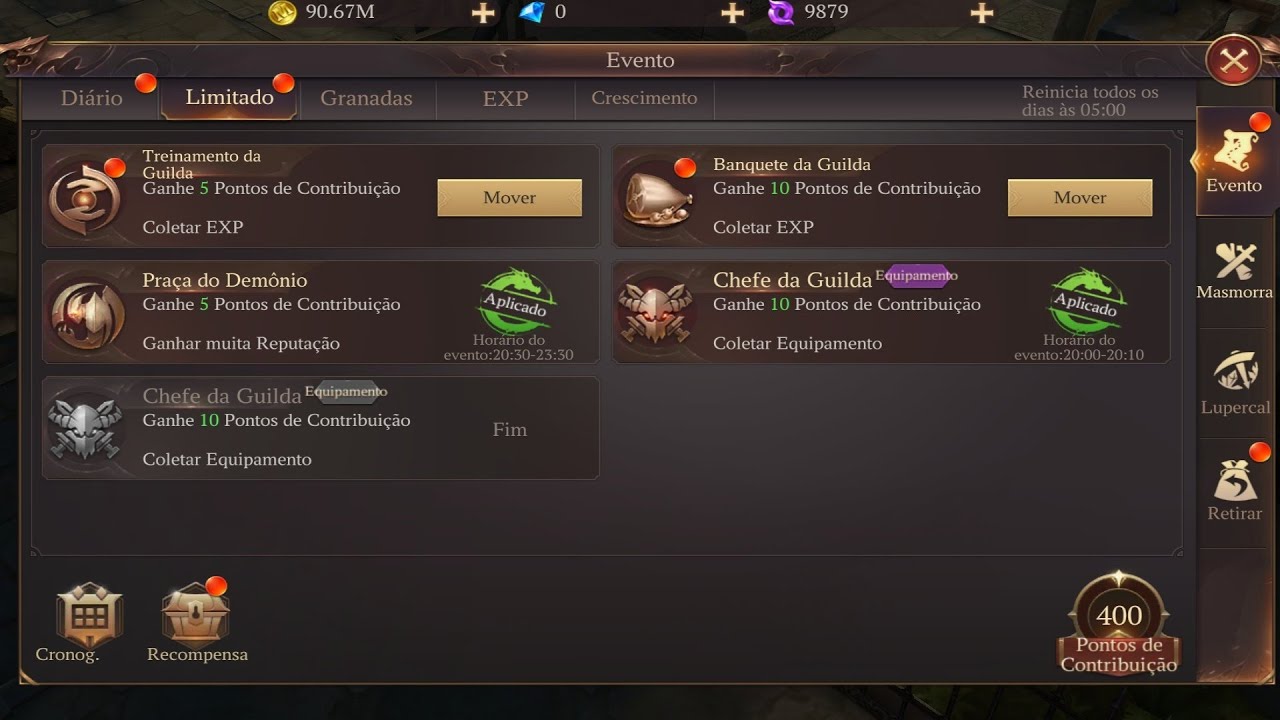 MU: Dark Epoch - Treinamento + Banquete da Guilda