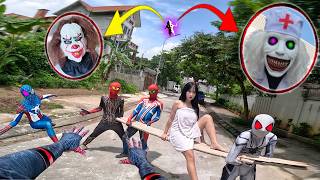 7 SPIDERMAN Vs SMILING WOMAN REAL LIFE ESCAPE 475.0 (Horror Parkour Pov Short) | Epic POV
