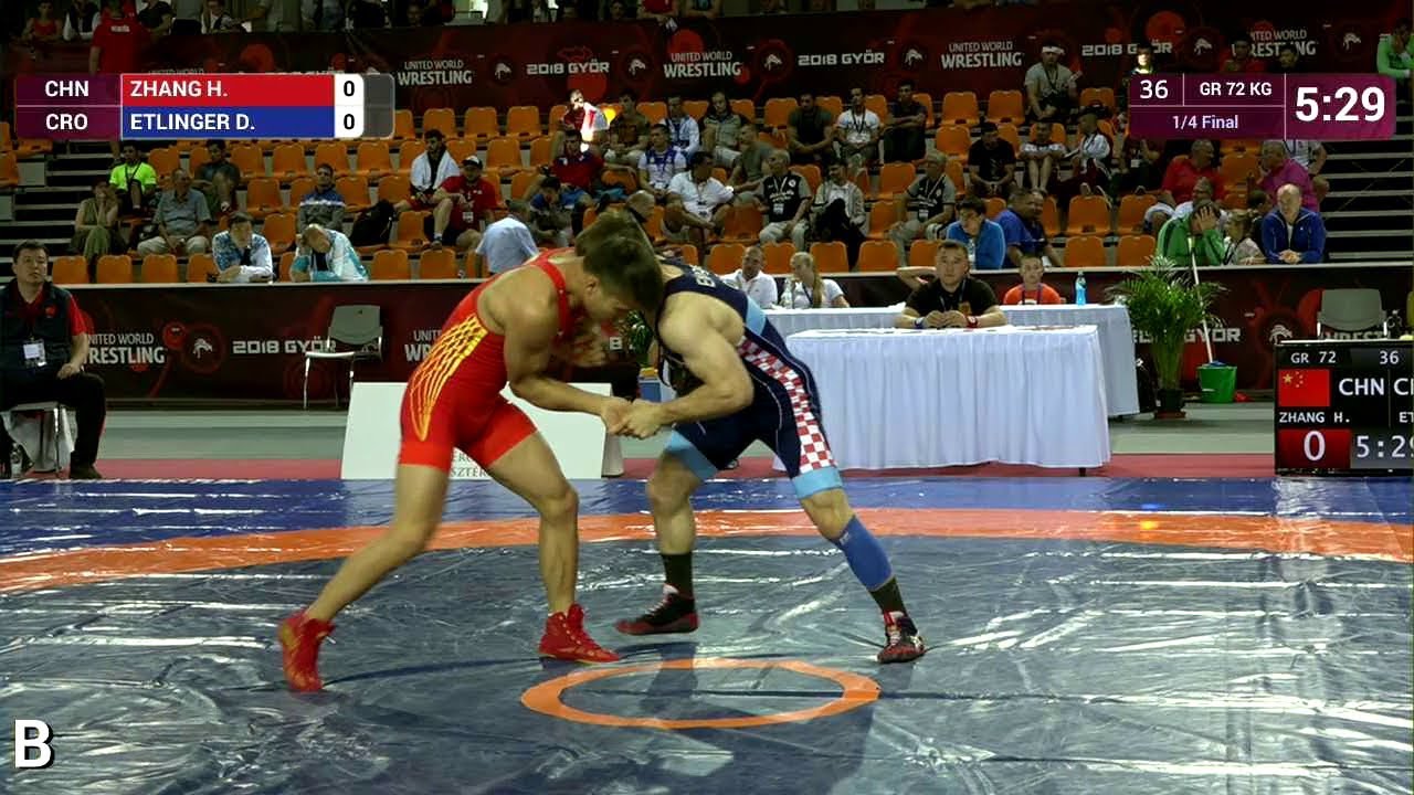 1/4 GR - 72 kg: H. ZHANG (CHN) v. D. ETLINGER (CRO)